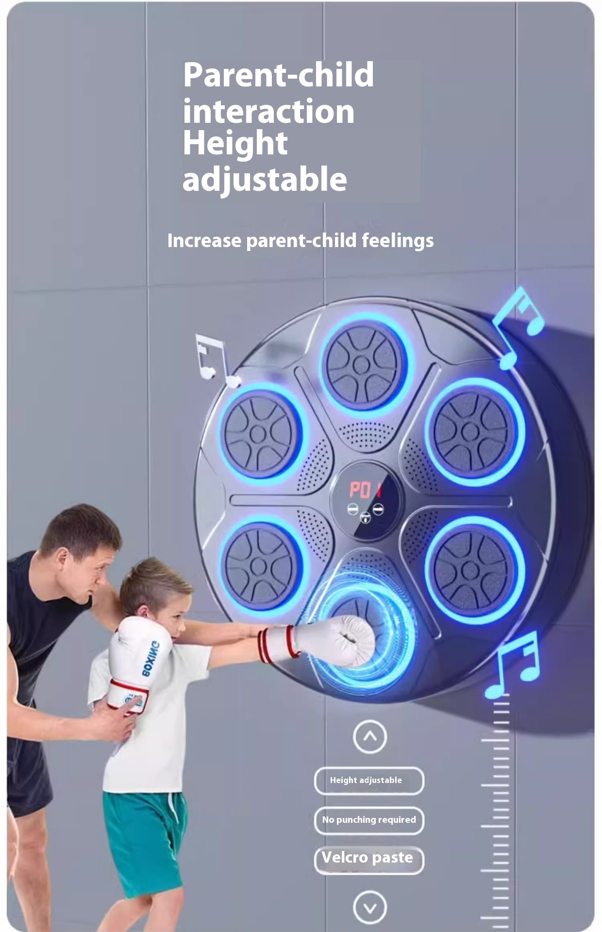 Music Boxing Machine with RGB Lights – Smart Interactive Home Fitness System