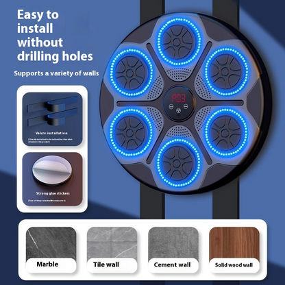 Music Boxing Machine with RGB Lights – Smart Interactive Home Fitness System